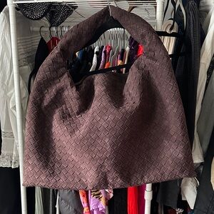 Woven Brown Hobo Bag leather